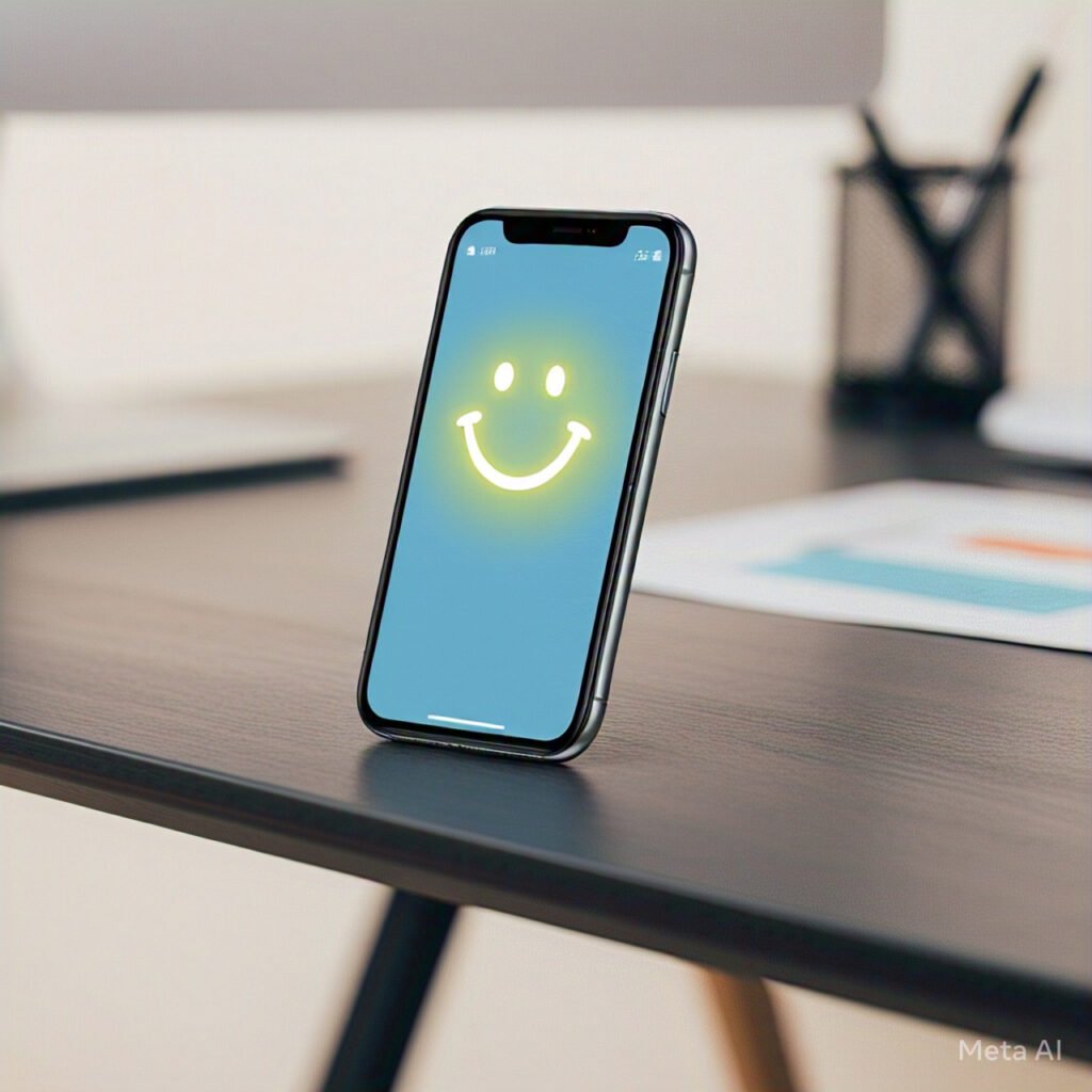Celular feliz Telefono sonriendo