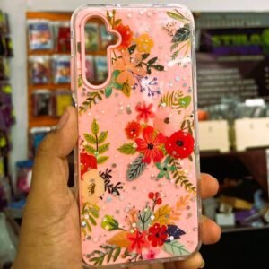 Funda protectora antigolpes estilo color rosa con flores