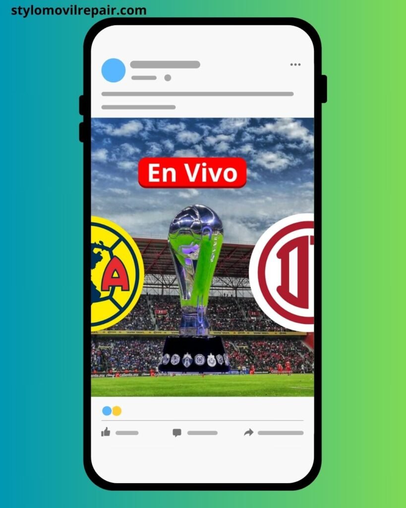 Publicación de redes sociales anunciando en vivo el partido de fútbol América contra Toluca por el campeonato.
Imagen de la final de la Liga MX "En Vivo" con los logos de América y Toluca y el trofeo.
Anuncio de redes sociales: Partido de fútbol en directo América vs. Toluca.
Trofeo de la Liga MX entre los logos del Club América y el Deportivo Toluca con la etiqueta "En Vivo".
Mira ahora en directo el partido de fútbol entre América y Toluca.